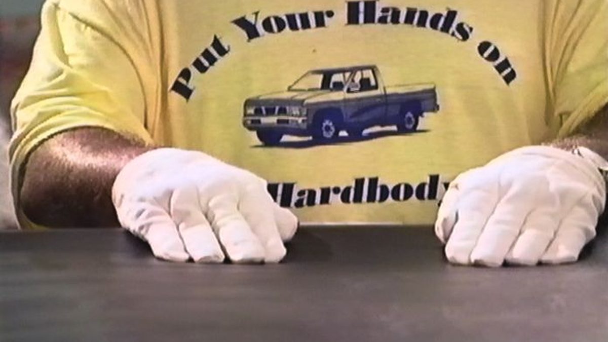 The original Put Your Hands on a Hardbody contest shirt